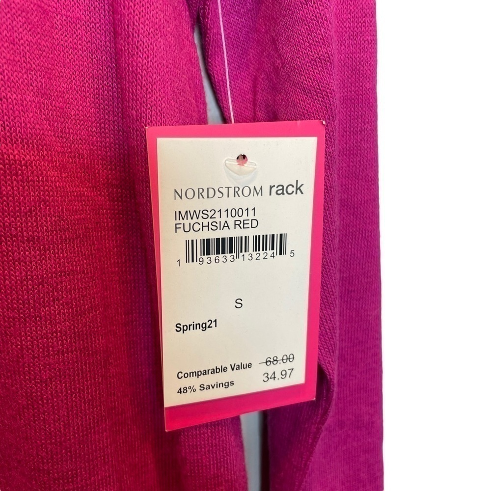 Isaac Mizrahi New York Fuchsia Red V-Neck Sweater Small - Picture 4 of 6
